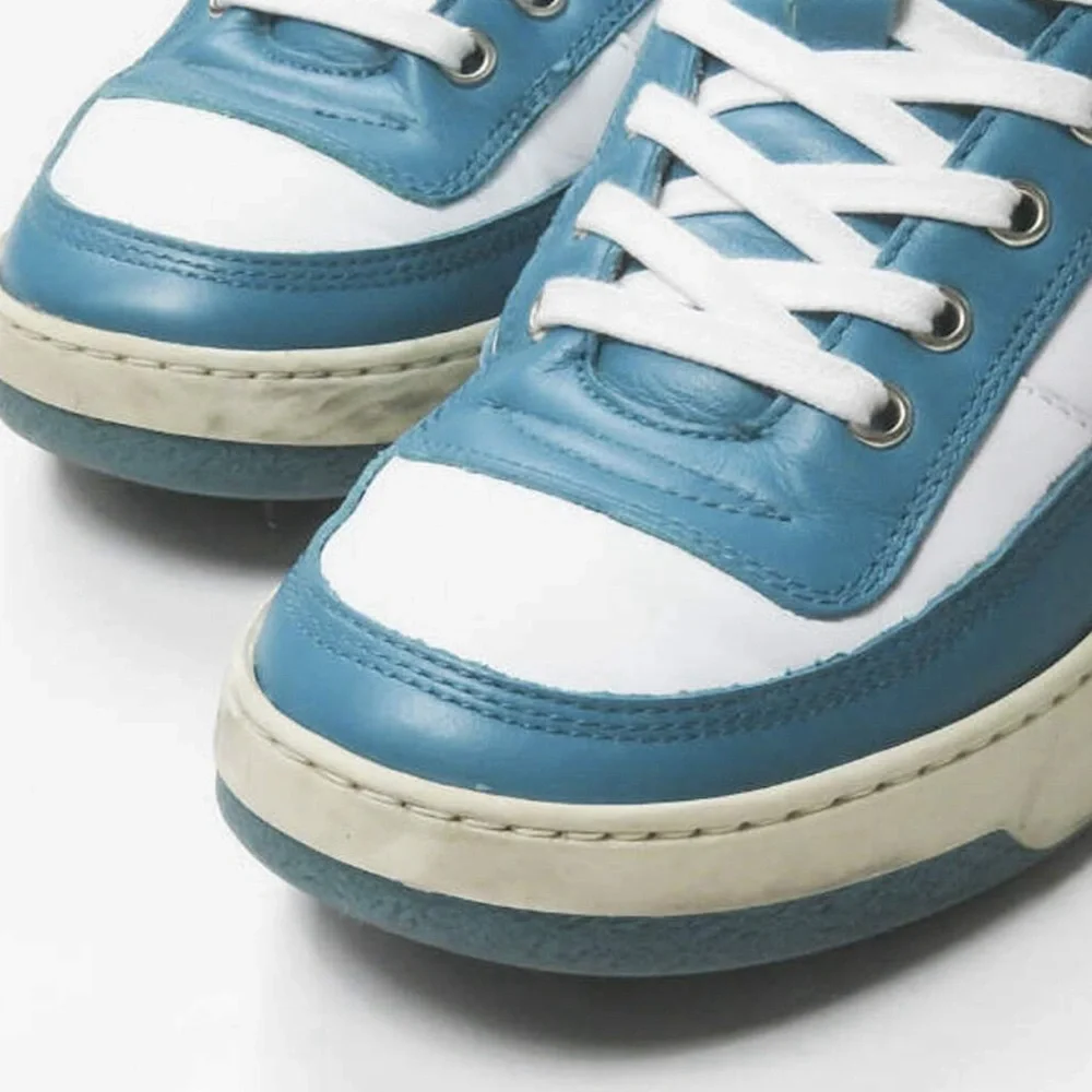 Authentic Acne Studios 21 SS Babila Mix Turquoise High Top Sneakers - Picture 5 of 11